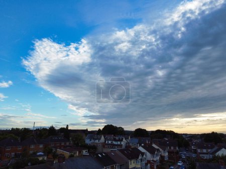 Photo for Beautiful sky and Dramatic Clouds During Sunset over Luton, England UK. Image Captured on August 25th, 2023 - Royalty Free Image