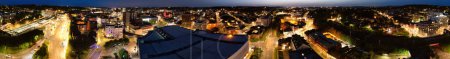 Photo for Aerial View of Illuminated Luton City of England UK During Sunset of Autumn. Image Was Captured with Drone's Camera on 5th September, 2023 - Royalty Free Image