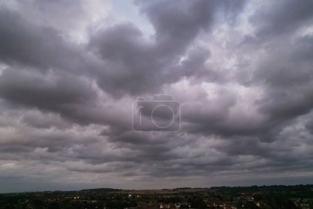 Photo for Gorgeous High Angle view of Colourful Sky with Dramatic Clouds During Sunrise Morning Scene over Luton City of England UK. September 27th, 2023 - Royalty Free Image