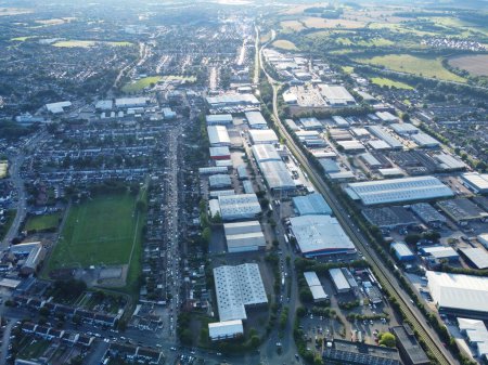 Photo for Aerial View of Luton Town of England Great Britain, UK. Captured with Drone's Camera on August 9th, 2023 from High Altitude - Royalty Free Image