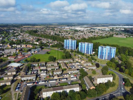 Photo for Aerial View of East Luton Town of England Great Britain, UK. Captured with Drone's Camera on August 17th, 2023 from High Altitude - Royalty Free Image