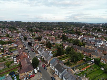 Photo for Aerial Panoramic View of East Luton Town of England Great Britain, UK. Captured with Drone's Camera on October 1st, 2023 from Medium Altitude. - Royalty Free Image