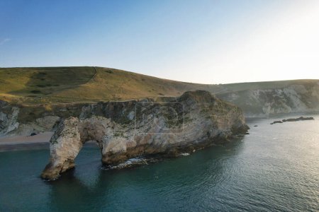Photo for Most Beautiful High Angle View of British Landscape and Sea View of Durdle Door Beach of England Great Britain, UK. Captured with Drone's camera on September 9th, 2023 - Royalty Free Image