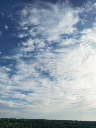 Photo for High View of Dramatic Sky and Clouds over Luton City of England Great Britain, UK - Royalty Free Image