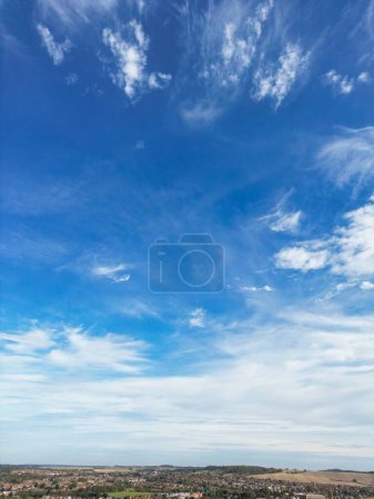 Photo for High View of Dramatic Sky and Clouds over Luton City of England Great Britain, UK - Royalty Free Image