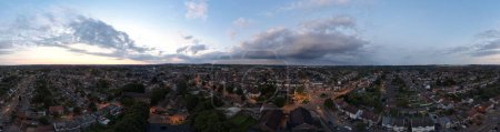 Photo for High Angle Panoramic View of Dramatic Sky and clouds over Luton City of England UK After Sunset. Image Captured with Drone's Camera on September 2nd, 2023 - Royalty Free Image