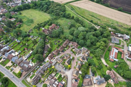 Téléchargez les photos : High Angle View of Countryside North Luton at England Royaume-Uni. Image prise le 15 août 2023 - en image libre de droit