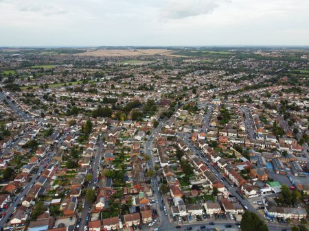 Photo for Panoramic Aerial View of Luton City During Sunset. Captured on September 25th, 2023 - Royalty Free Image