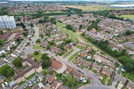 Photo for Aerial View of Northern Luton City of England UK, Image Was Captured on July 19th, 2023 During Cloudy Day. - Royalty Free Image