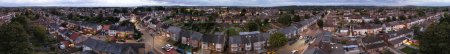 Photo for High Angle Panoramic View of Dramatic Sky and clouds over Luton City of England UK After Sunset. Image Captured with Drone's Camera on September 27th, 2023 - Royalty Free Image