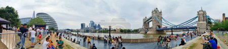 Photo for London, England, United Kingdom - June 18th, 2023: Panoramic View of River Thames and London Bridge in Central London - Royalty Free Image