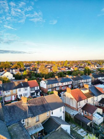 Photo for Most Beautiful Aerial View of Residential Real Estate Homes at Luton Town of England UK. Image Captured with Drone's Camera on October 22nd, 2023 During Morning and Sunrise - Royalty Free Image