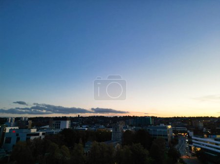 Photo for Aerial View of Luton City of England, UK During Sunset. Captured on October 22nd, 2023 - Royalty Free Image