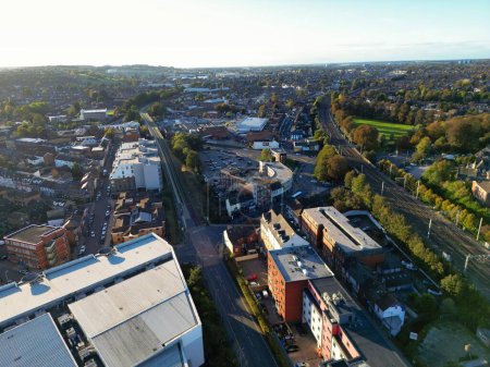 Photo for Most Beautiful Aerial View of Residential Real Estate Homes at Luton Town of England UK. Image Captured with Drone's Camera on October 22nd, 2023 During Beautiful Partial Sunny Day - Royalty Free Image