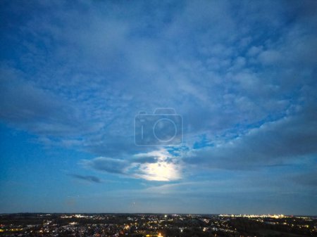 Photo for High Angle Residential District of Luton City During Sunrise Morning. Luton, England UK. Captured on October 28th, 2023 - Royalty Free Image