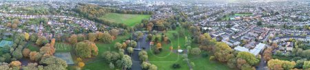 Photo for Panoramic View of Luton Town of England UK. Image Captured with Drone's Camera on October 22nd, 2023 During Beautiful Partial Sunny Day - Royalty Free Image