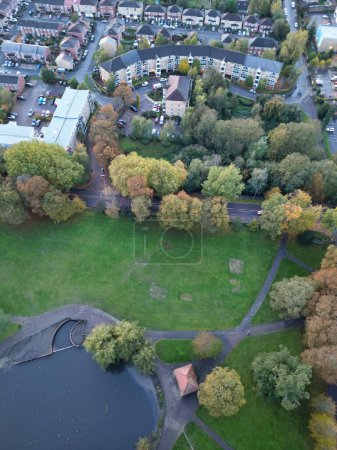Photo for High Angle view of Wardown Public Park of Luton City, England UK. Image Captured on November 1st, 2023 - Royalty Free Image