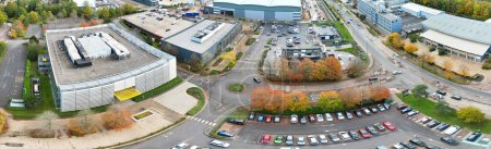 Foto de Vista aérea del polígono industrial en Hemel Hempstead Town of England Gran Bretaña, Reino Unido. Fue capturado el 5 de noviembre de 2023 - Imagen libre de derechos