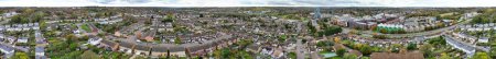 Téléchargez les photos : Vue Aérienne de Central Hemel Hempstead Town of England Grande-Bretagne, Royaume-Uni. La séquence à angle élevé a été prise le 5 novembre 2023 lors du coucher du soleil avec des vents forts et froids. - en image libre de droit