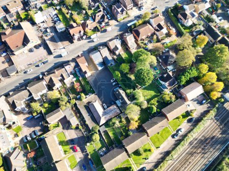 Photo for High Angle Beautiful Footage of North Luton Leagrave Town of England UK During Mostly sunny Day. The Footage Was Captured with Drone's Camera on November 7th, 2023 - Royalty Free Image