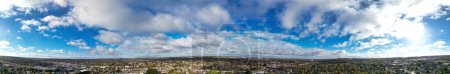 Photo for Panoramic Aerial View of British Residential District Homes During Beautiful Sunset over Luton City of England Great Britain. Captured with Drone's Camera on November 11th, 2023 - Royalty Free Image