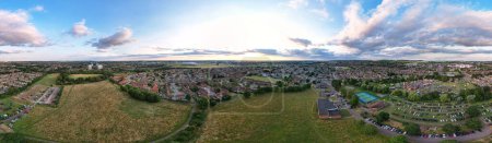 Photo for Most Beautiful High Angle Ultra Wide Panoramic view of Luton City of England UK. Image Captured with Drone's camera on June 29th, 2023 - Royalty Free Image