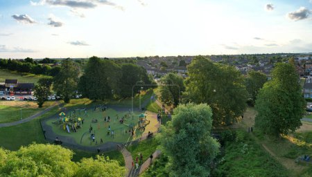 Photo for Most Beautiful High Angle Ultra Wide Panoramic view of Luton City of England UK. Image Captured with Drone's camera on June 29th, 2023 - Royalty Free Image