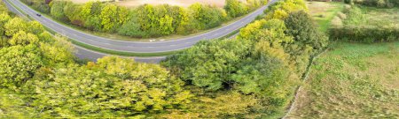 Photo for Aerial Panoramic View of Beautiful Countryside Landscape of Bedfordshire, England. United Kingdom. - Royalty Free Image