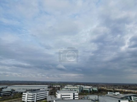 Photo for High Angle View of Central Hatfield City Hertfordshire of England, Great Britain. March 9th, 2024 - Royalty Free Image