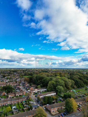 Most Beautiful High Angle View of Sky and Dramatical Clouds over Central Hemel Hempstead City of England Great Britain. November 5th, 2023