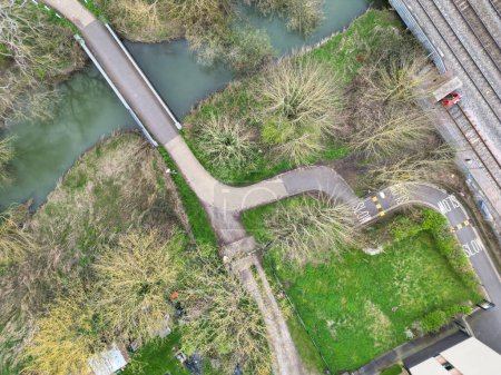 Most Beautiful Aerial View of River Thames at Central Oxford Historical City of England UK. March 23rd, 2024