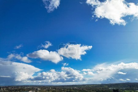 Most Beautiful View of Sky and Clouds over Oxford City of England United Kingdom