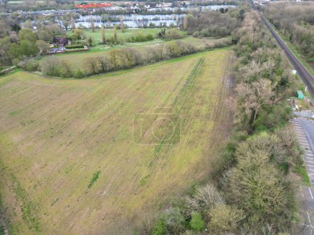Aerial View of Denham Green Town London, Uxbridge, England. United Kingdom. April 3rd, 2024