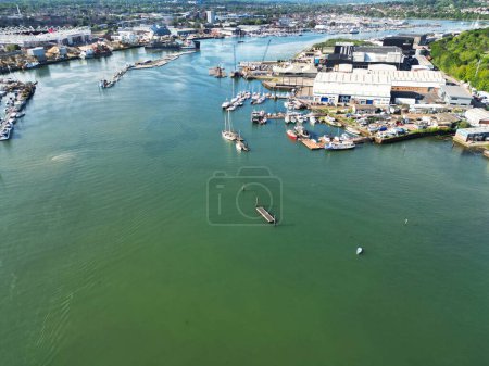 Téléchargez les photos : Aerial View of Southampton Port City of South England Coast, United Kingdom. May 16th, 2024 - en image libre de droit