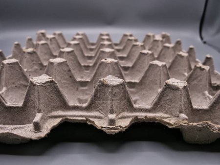 Photo for Close-up of a large egg carton. Unique look with peaks and valleys. Abstract simple background. - Royalty Free Image