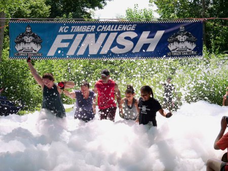 Photo for Bonner Springs, Kansas - July 30, 2023: KC Timber Challenge Obstacle Course Family Challenge Series - Royalty Free Image