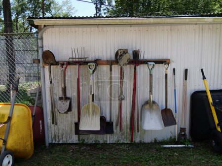 Photo for Outdoor Gardening Equipment on a Local Farm - Royalty Free Image