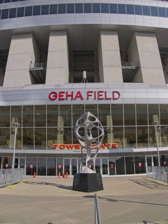 Foto de Kansas City, Missouri - 28 de diciembre de 2023: Campo GEHA en el estadio Arrowhead - KC Chiefs Football - Imagen libre de derechos