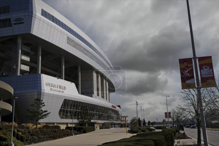 Foto de Kansas City, Missouri - 28 de diciembre de 2023: Campo GEHA en el estadio Arrowhead - KC Chiefs Football - Imagen libre de derechos