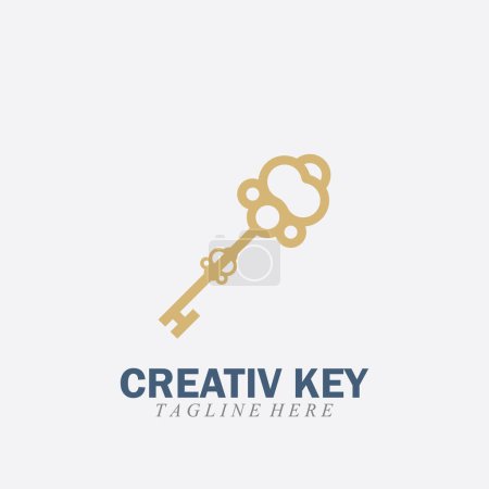 Photo for Key creative simple logo icon vector illustration design template - Royalty Free Image