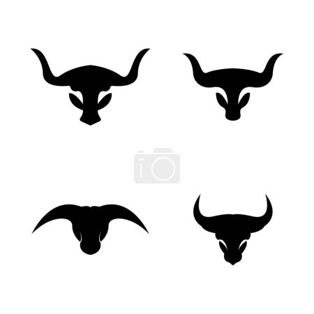 Ilustración de Cabeza de toro icono vector ilustración plantilla diseño - Imagen libre de derechos