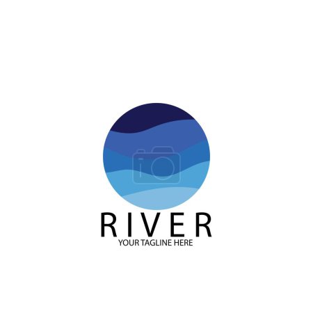 Illustration for Isolated blue river icon vector illustration template design - Royalty Free Image