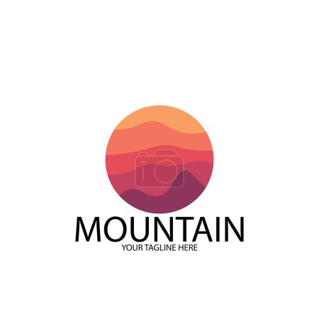 Photo for Isolated sunset mountain icon vector illustration template design - Royalty Free Image