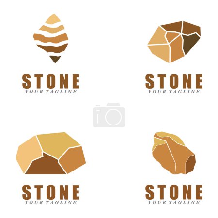 Photo for Stone vector logo icon illustration template design - Royalty Free Image
