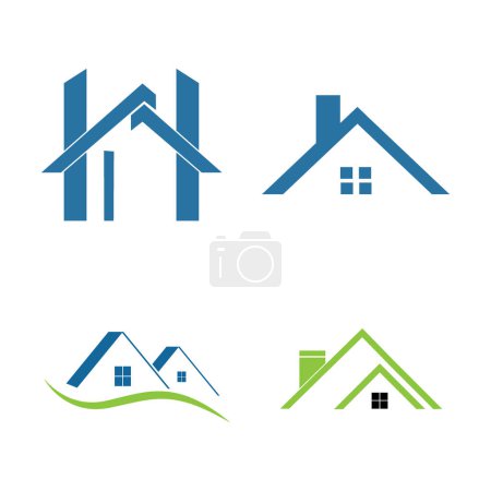 Téléchargez les illustrations : Icône immobilière vectoriel illustration modèle conception - en licence libre de droit
