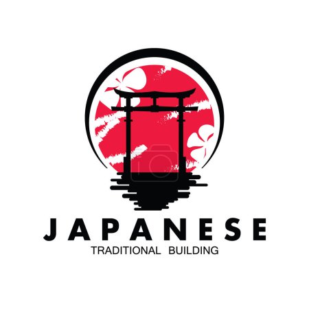 Ilustración de Diseño de plantilla de ilustración de vector de icono de logo de puerta torii - Imagen libre de derechos