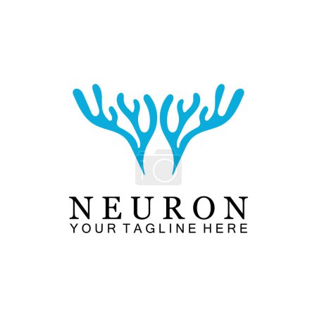 Ilustración de Neurona logo vector icono vector ilustración plantilla diseño - Imagen libre de derechos