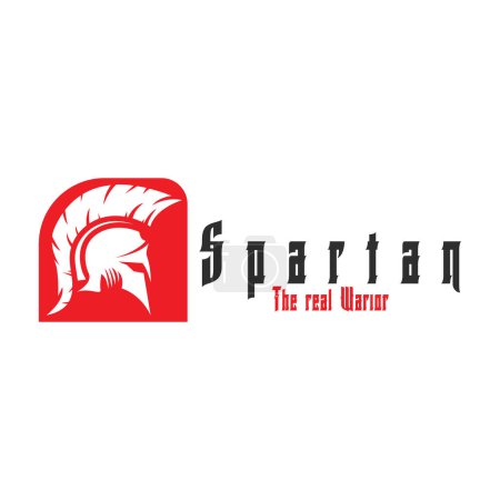 Photo for Spartan helmet warior logo vector icon illustration template design - Royalty Free Image