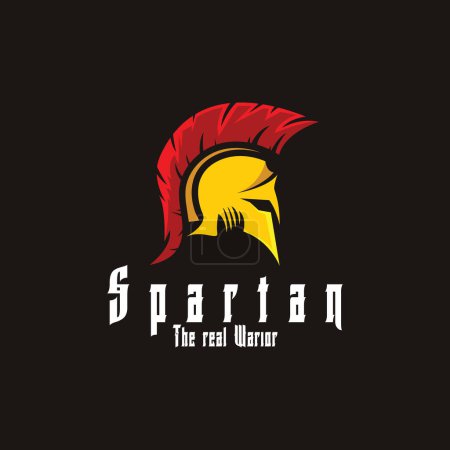 Spartan helmet warior logo vector icon illustration template design