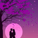 Valentine's Day, February 14th. Vector illustrations of love, a couple in love on the pink background. Vertical stories template, for social media